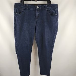 Democracy Women Ab Technology Pants Flat Front Slimming Fit Blue Plus Size 20W